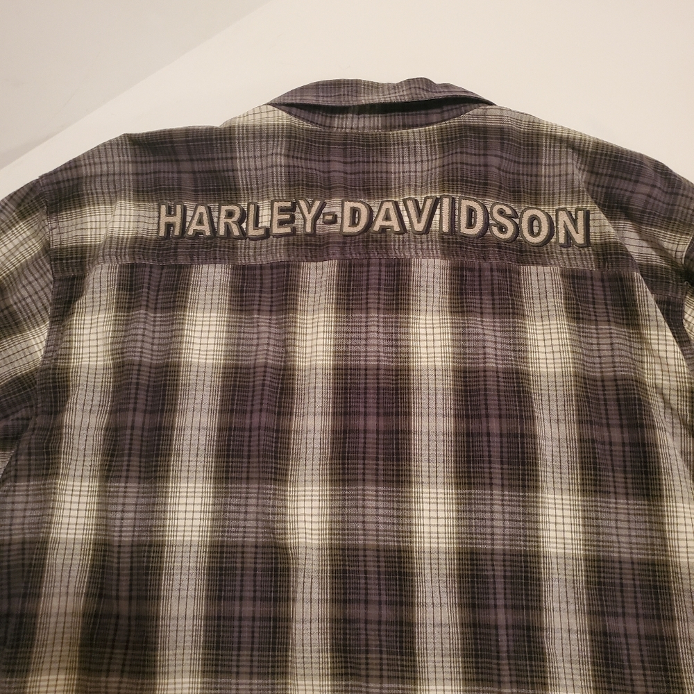 Harley Davidson Button Down Plaid Size Large